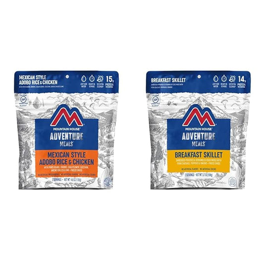 Mountain House Mexican Style Adobo Rice & Chicken, 2-Servings | Gluten-Free & Breakfast Skillet | Freeze Dried Backpacking & Camping Food | 2 Servings | Gluten-Free