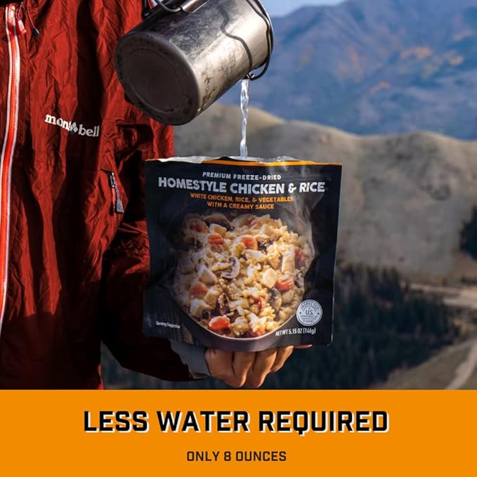Peak Refuel Homestyle Chicken & Rice| Premium Freeze Dried Camping Food | Backpacking & Hiking MRE Meals | Just Add Water | 100% Real Meat | 240g of Protein | 6-Pack