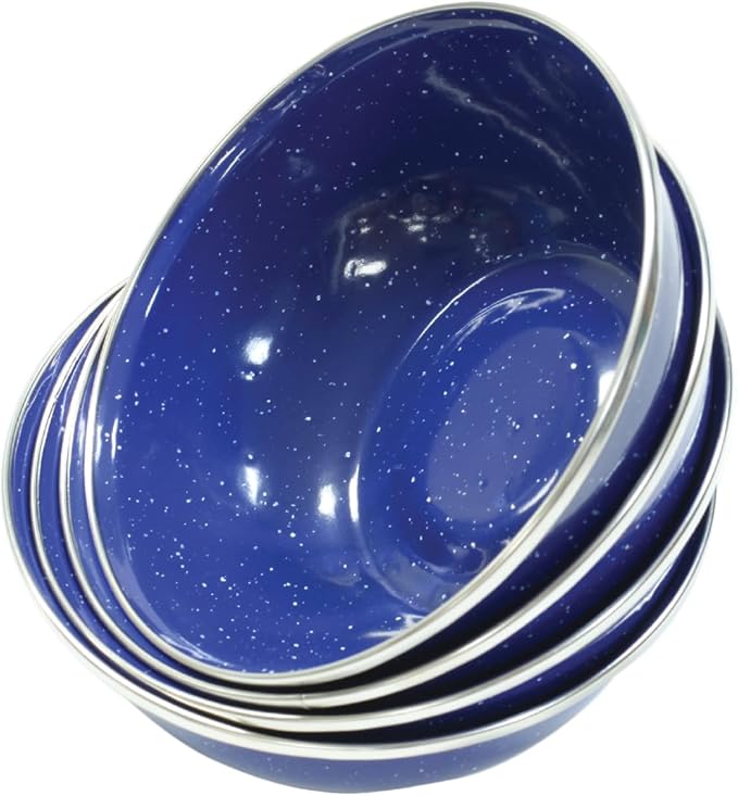 Stansport 24-Piece Enamel Camping Tableware Set