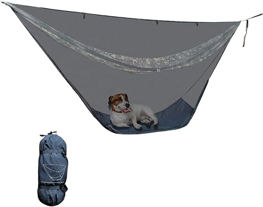 onewind Hammock Mosquito Net, Camping Hammock Bug Net with Zipper No See Um Mesh Lightweight Camping Bugnet with Floor for 11ft 12ft Hammock for Hiking Backpacking with Furry Friends