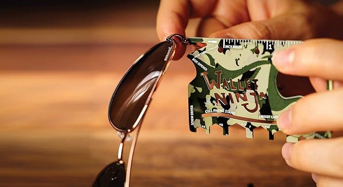 Wallet Ninja - 18 in 1 Credit Card Sized Multitool (TSA Airplane Approved) (CAMO)