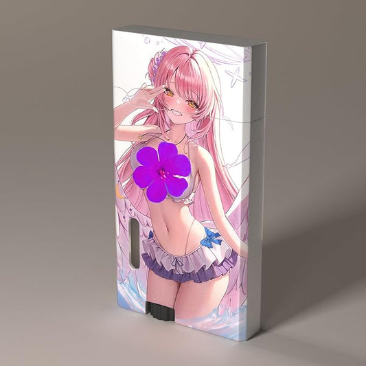 Pink Anime Girl Windproof Butane Jet Torch Lighter,Funny Cool Lighters,Adjustable Jet Flame Torch,Refillable,Grill BBQ Candle Camping(Without Gas)