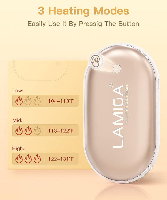 Hand Warmers Rechargeable,Electric Hand Warmer Reusable,5200mAh Portable Powerbank,Hot Hand Pocket Heater for Outdoor Camping and Hunting,The Best Gift for Winter.