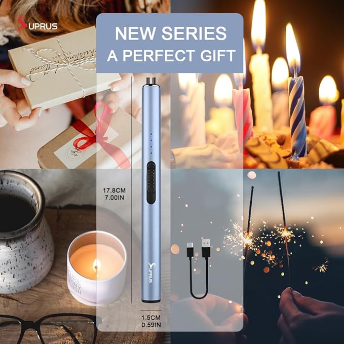 SUPRUS Electric Lighter Arc Windproof Flameless USB Lighter Rechargeable Lighter with Safety Lock