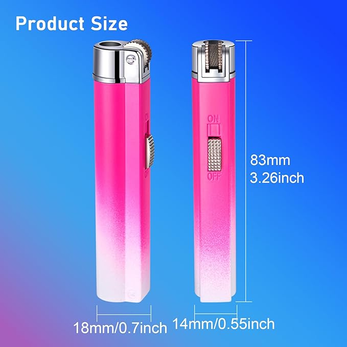 Torch Lighter, 2Pcs Mini Butane Refillable Gas Lighter with Lockable Function, Portable Adjustable Jet Flame Windproof Lighter for Kitchen, Indoor, Outdoor, Grill, Camping(Without Butane)-Red