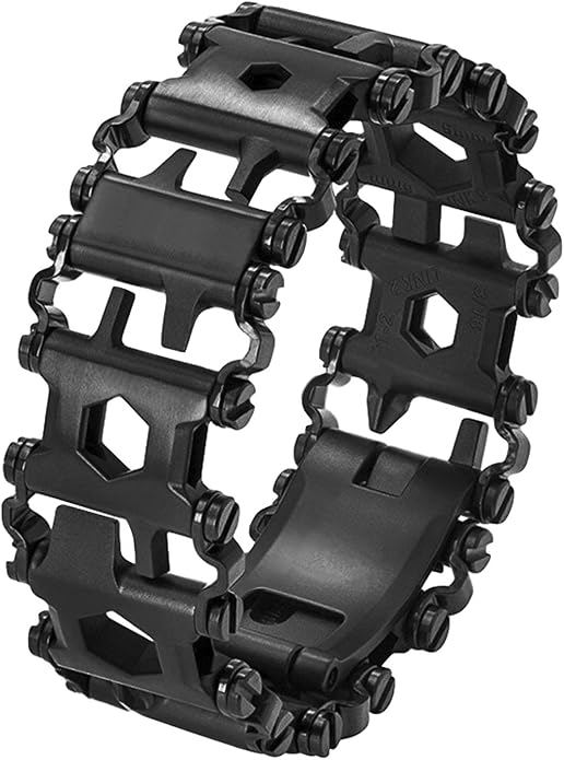 Stainless Tool Bracelet for Men Compatible for LEATHERMAN TREAD and Watch Band 29 in 1 Survival Hiking Camping Travel Friendly Multitools Wearable Bracelet