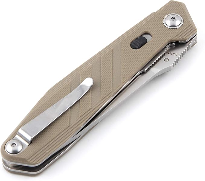 Sanrenmu 1158 Pocket Folding Blade Knife 8Cr13 Steel Blade G10 Handle