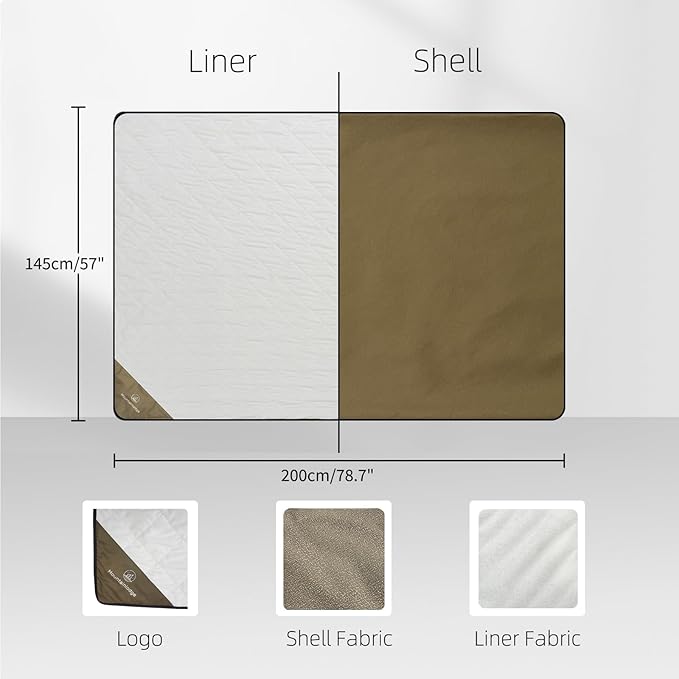 Outdoor Durable 210D Nylon Oxford Camping Blanket for Adult&Kids&Pets,Portable Packable Wterproof Blanket for Travel,Backpacking and Take Pets a Short Rest. (Loose covershell)