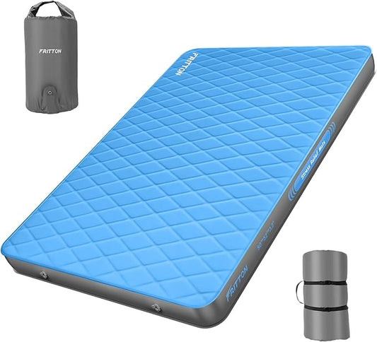 3.2" Ultra Thick Self Inflating Sleeping Pad, Fast Inflating Camping Mattress with Memory Foam, Camping Mat with Pillow & Pump Sack, 4 Season Insulated Sleeping Pad for Camping, Tent