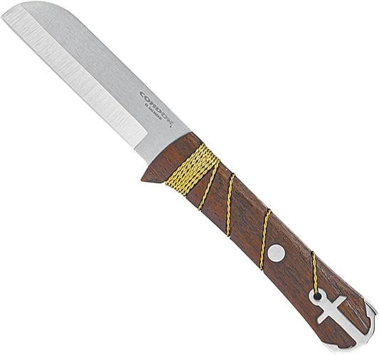 Condor Tool & Knife Ocean Raider Knife | Fixed Blade Hunting Knife | Stainless Steel Full Tang Knife with a Walnut Handle and Hand Crafted Welted Leather Sheath | 3.77 in Blade | 8.82oz (3.5mm Thick)