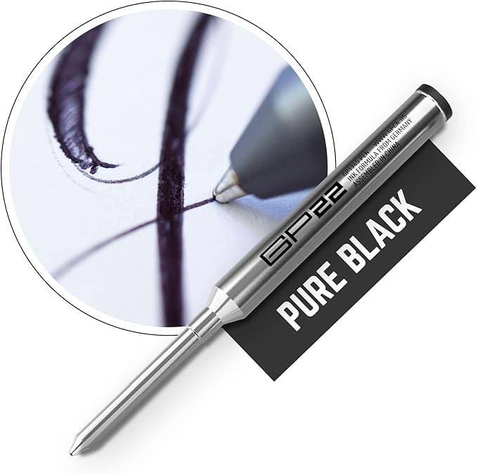 GPCA - GP22 Ink Refill Cartridges for Gel Pens, Designed for Gel Pens Medium Point Size, 3-Pack Pen Refills, Use with GP 1945 Pens and Short Pens, Black