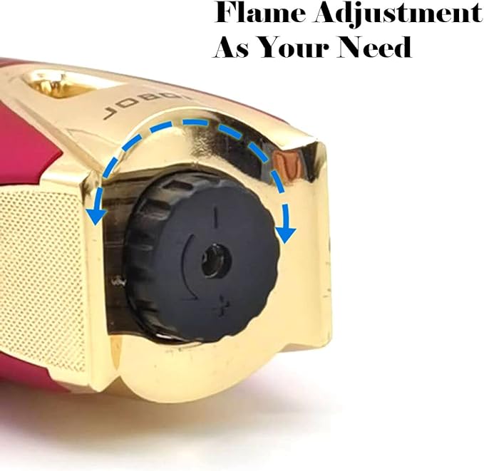 JOBON Pocket Torch Lighter, Gift Idea (Butane Free), Professional Reusable Single Jet Flame Gas Lighter, Kitchen BBQ Camping Candle (Pink)