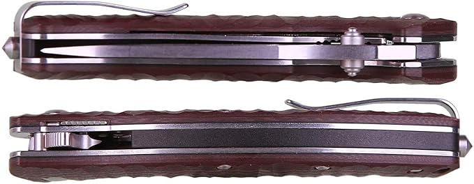 SRM SANRENMU 1006 NEW Pocket Folding Knife 14C28N Blade Flipper Ball Bearing Outdoor Camping Survival Tool EDC (Brown)