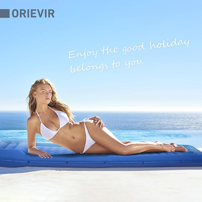 Camping Sleeping Pad, Self Inflating Air Mattress Extra Thickness 4.7 Inch Single Sleeping Pad for Camping with Pillow Built-in Foot Pump Inflatable Camping Mattress for Tent Hiking Traveling