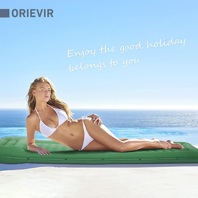 Camping Sleeping Pad, Self Inflating Air Mattress Extra Thickness 4.7 Inch Single Sleeping Pad for Camping with Pillow Built-in Foot Pump Inflatable Camping Mattress for Tent Hiking Traveling