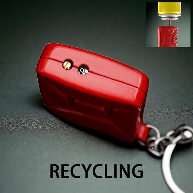 Cool Keychain Lighter, Butane Torch Refillable Lighter, Creative Novelty Lighter, Soft Flame Lighter, Unique Men's Gift Lighter, Birthday Candle Camping Accessory Lighter (No Butane Fuel) Red