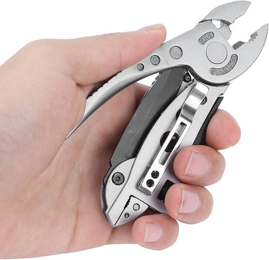 Adjustable Wrench Multitool,Multitool Camping Multi Tool Plier Screwdriver Bits Pliers Survival Emergency Gear Assembly Be Used for Outdoor,Survival,Camping, Hunting and Hiking