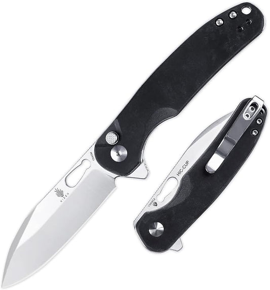 Kizer HIC-CUP Folding Pocket Knife, 3.15 In154CM Steel Folding Knife, Richlite Handle Button Knife, Small EDC Knife for Men Women V3606C2