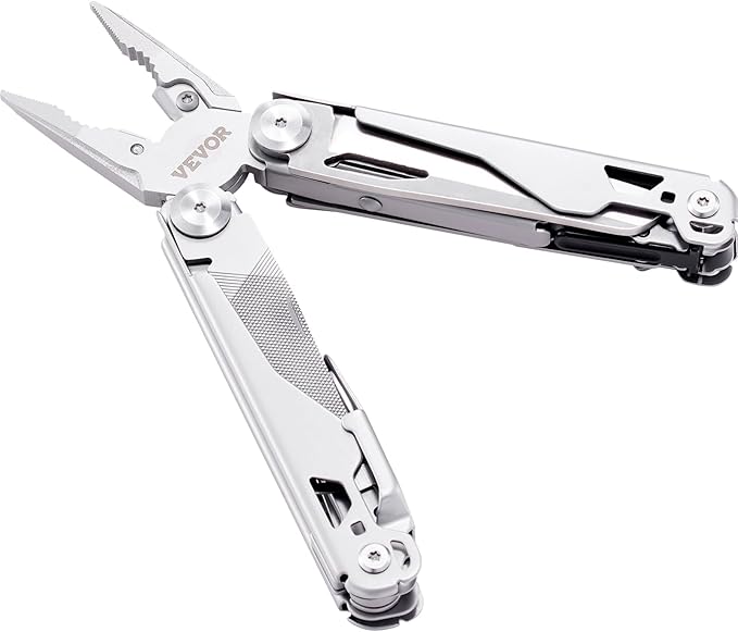 VEVOR 29-in-1 Multitool Pliers,Stainless Steel Multi Tool Pocket K-nife,Self-locking Multitool Pliers with Sheath & Replaceable Screwdrivers Bits -Perfect for Outdoor Survival, Camping, Hiking