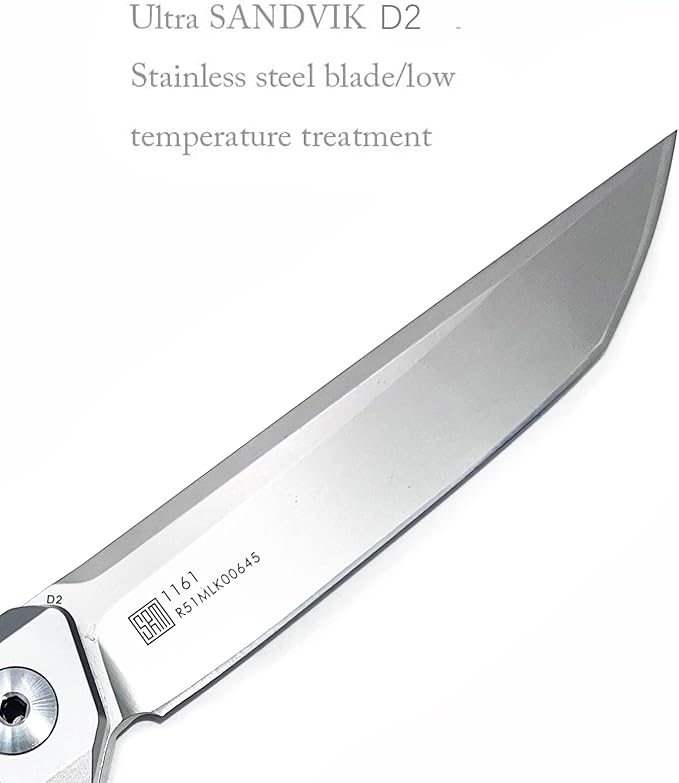Sanrenmu 1161 Pocket Folding Knife D2 Stainless Steel Blade Flipper Ball Bearing Outdoor Camping Survival Tool EDC Knife … (1161)