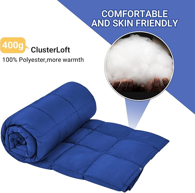 KingCamp Camping Blanket Lightweight, Multifunctional Warm Puffy Outdoor Blanket with Snap Button, Water Repellent, Packable, for Travel, Airplane, Hiking, Picnic 1.37lbs/69x 53inchs