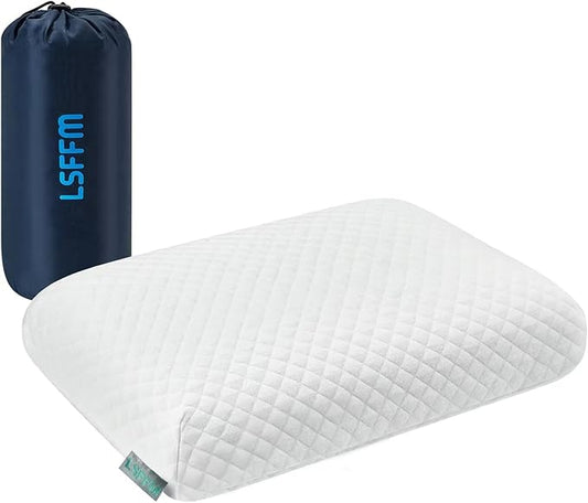 Camping Pillow Lightweight,Easy to Carry,Memory Foam Travel Pillow,Backpacking Pillow,Portable Pillow with Travel Storage Bag,Removable Pillow Cover (White)