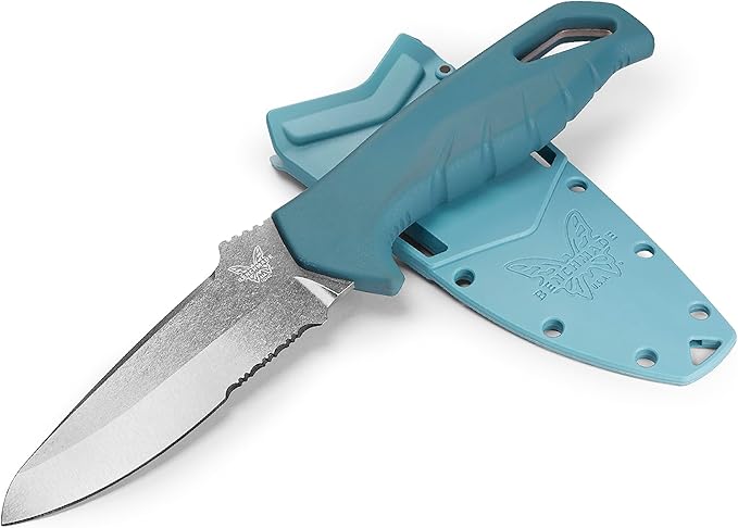 Benchmade - Undercurrent 18040S Outdoor Knife with Depth Blue Santoprene Handle (18040S)