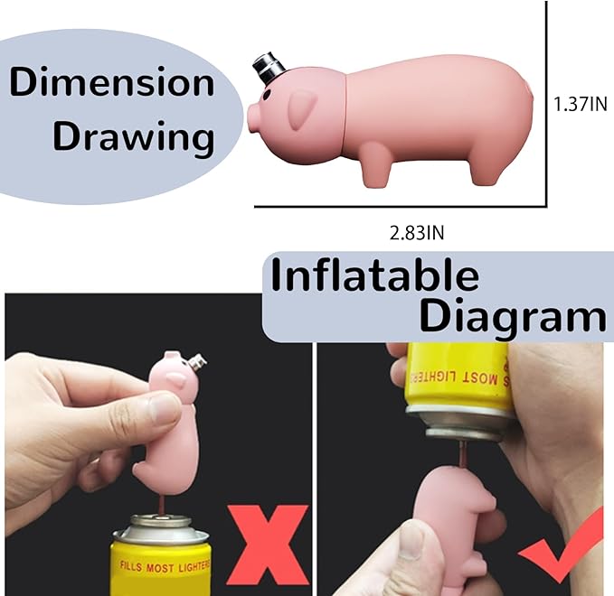 Cute Cartoon Animal Lighter Butane Refill, Pretty Aesthetic, Unique for Women Candles Gifts Camping BBQ (No Butane Fule) (26#)