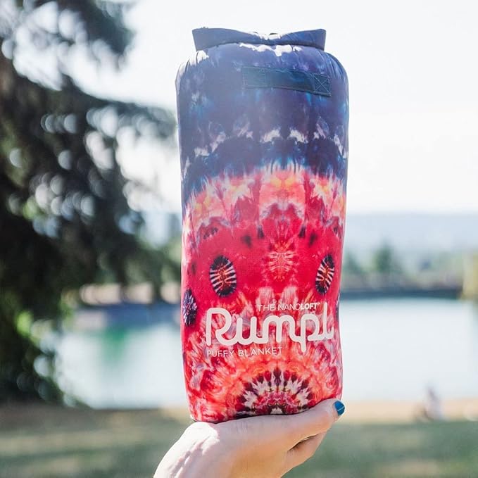 Rumpl The NanoLoft Puffy Blanket | Indoor Outdoor Camping Blanket for Traveling, Picnics, Beach Trips, Concerts | 52" x 75" | Cosmic Soul, 1-Person