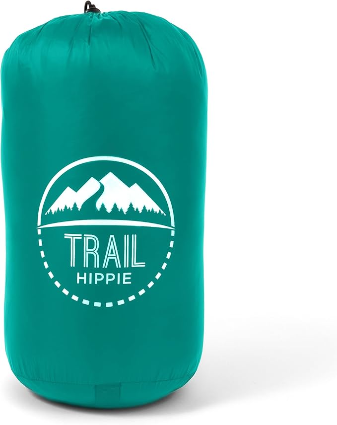 Luxurious Ultralight Down Camping Blanket | Perfect for Backpacking | Packable Puffy Outdoor Quilt with Hood & Pad Straps | Ideal for Travel Camping & Soccer Moms | 80x54 Turquoise