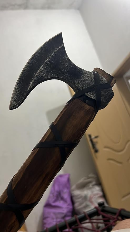Handmade Viking Axe Real Carbon Steel Axe with Leather Sheath Camping Bearded Axes & Hatchets Hunting Axe Valentine's Day Gift, Camping & Hiking | Knives & Tools | Birthday Gift for him (VK-Ax-19)