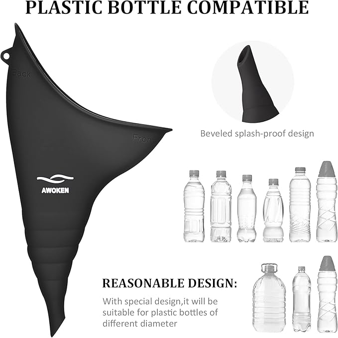 AWOKEN Female Urination Device, Reusable Silicone Female Urinal Women Pee Funnel Women to Pee Standing Up, Female Urinal with Drawstring Bags for Travel and Outdoor Camping