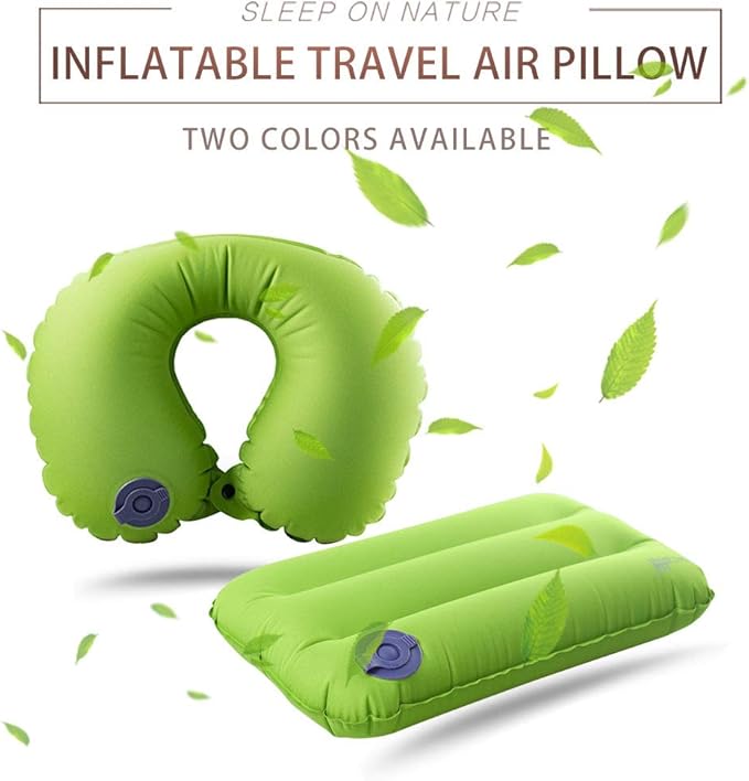 AceCamp Inflatable Air Pillow-Comfortable, Lightweight, Compact, Portable, and Perfect for Backpacking, Car Camping, and Even Airplane Travel (Green-u)