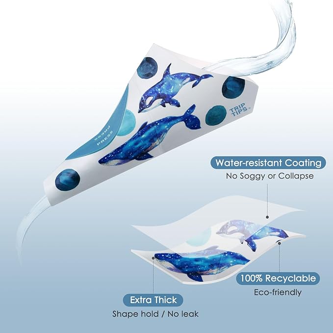 TRIPTIPS Female Urinal Disposable Female Urination Device Urinal for Women Foldable Pee Funnel for Women Waterproof Paper Stand and Pee Cup for Public Toilets, Traveling (Pack of 12)
