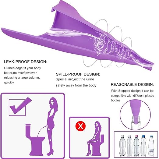 4 PCS Portable Reusable Women's Outdoor Standing Pee Silicone Funnel, for Outdoor, Activities Camping Trips, Hiking Gear, Traffic Jams and Queues