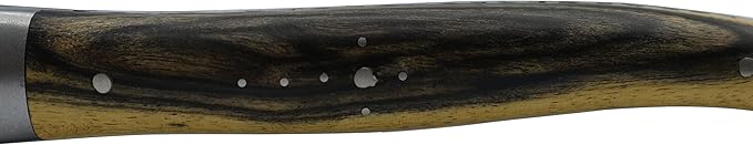 Laguiole en Aubrac Handmade Luxury Double Plated Folding Pocket Knife, 4.8-in (12cm), Royal Ebony Wood Handle, Hand Forged Bee, Stainless Steel Matte Bolsters