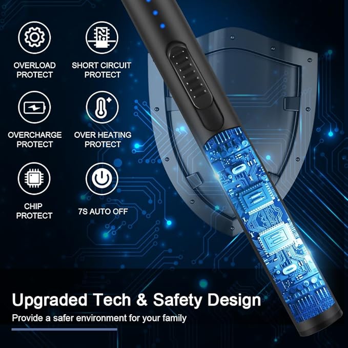 SUPRUS Electric Lighter Arc Windproof Flameless USB Lighter Rechargeable Lighter with Safety Lock