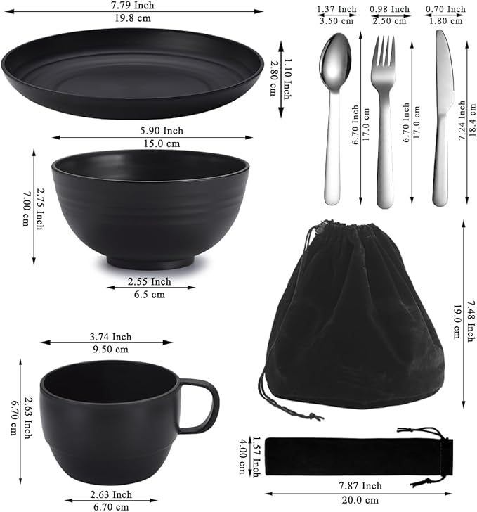 Berglander Camping Mess Kits, Camping Silverware Set Spoons Forks Knives, Camping Essentials Gear, Camping Accessories for Travel, Camping, Picnic, Outdoor, Easy to Carry and Clean