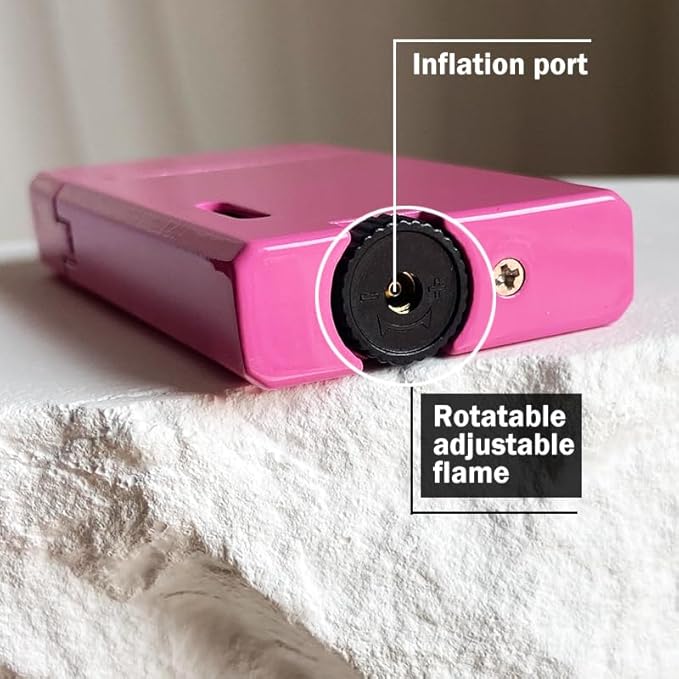 Pink Strawberry Cool Butane Torch Lighters,Refillable Adjustable Jet Flame Lighter,Windproof,Gift for Men Candles Camping BBQ (No Butane Fuel) (d5)