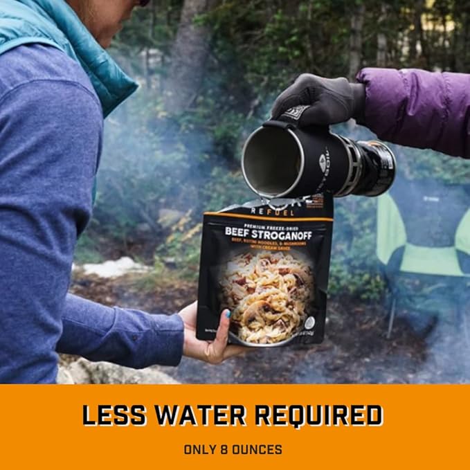 Peak Refuel Beef Stroganoff | Freeze Dried Backpacking and Camping Food | Amazing Taste | High Protein | Real Meat | Quick Prep (6-Pack)