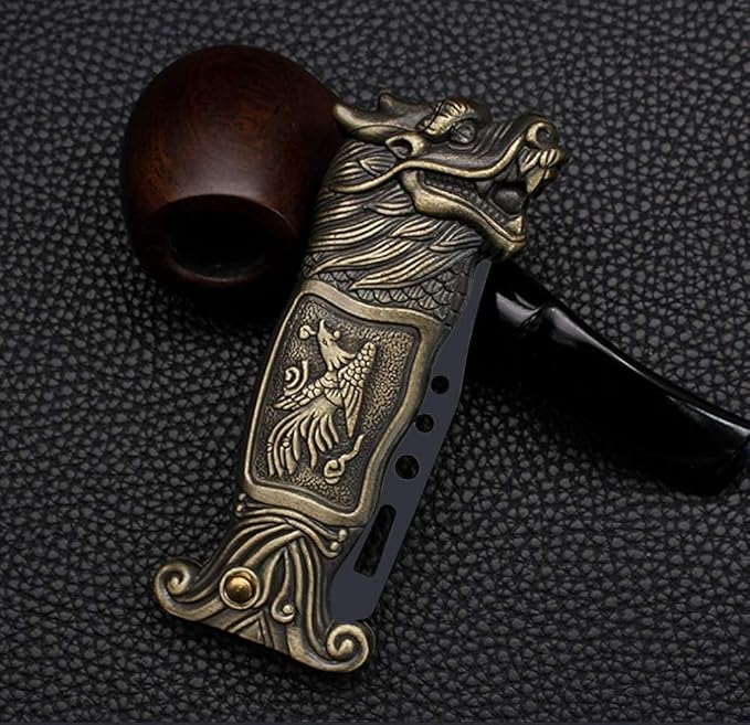 (Without Butane,Color Random) Jet Torch Lighter, Windproof Lighter Metal Dragon Tiger Design,Good for Gift, Suitable for Outdoor Camping, Sports (Dragon)