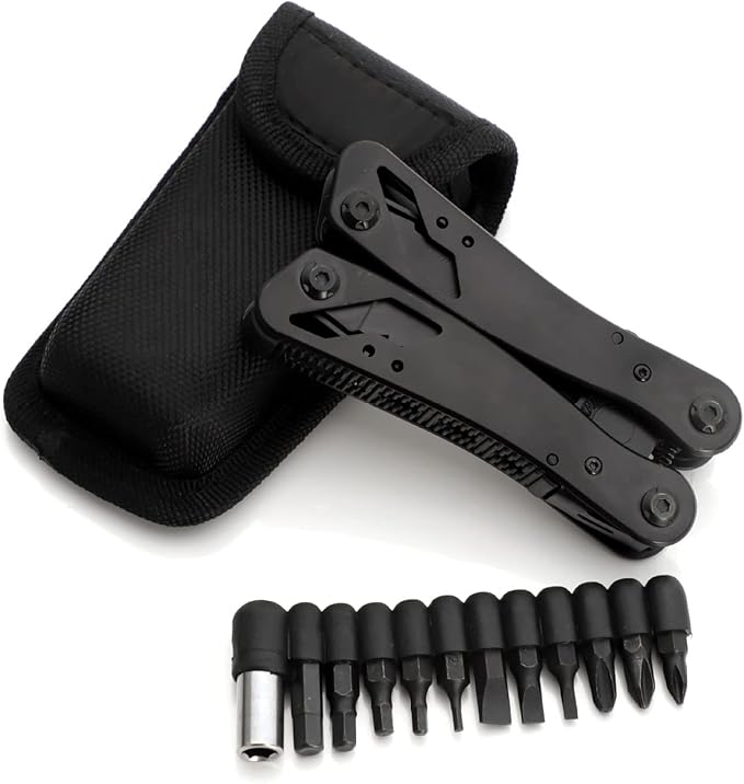 All In One Tool ToolMultitool Needle Nose Plier, Stripper, Wire Cutter,Bottle Opener,Can Lifter,Cross Screwdriver, Screwdriver,Slotted Screwdrive for Outdoor, Survival, Camping, Hunting and Hiking