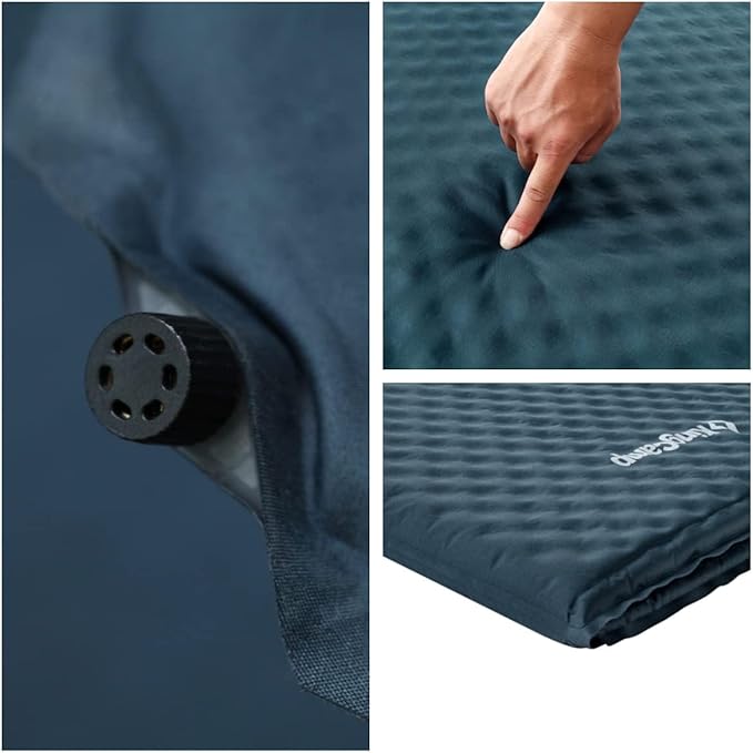KingCamp Self-Inflating Camping Sleeping Pad for 2 Adults Foldable Foam Sleeping Pad for Single and Double Camping & Travel Outdoors