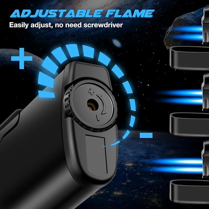 LcFun Torch Lighters Butane Refillable Lighter 2 Pack Dual Flame Lighter Windproof Torch Lighter Gas Lighter Gift for Men, Women (Without Fuel, No Fuel Window)