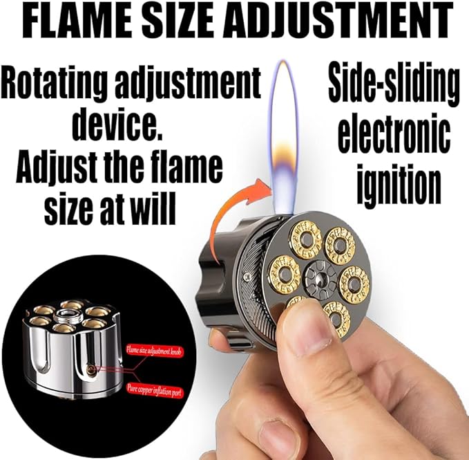 Brightfire, Bright Fire Lighter Cool Butane Lighter Refill, Novelty Vintage Lighter, Unique Gifts for Men Gift Ideas Fireplace Candles Camping BBQ (No Butane Fuel)