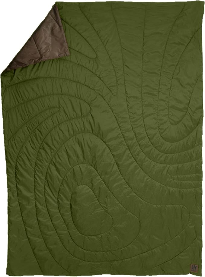 Kijaro Native Camp Quilt | Printed Outdoor Camping Blanket | 55" x 79" | Hawksbill Crag Green, 1-Person