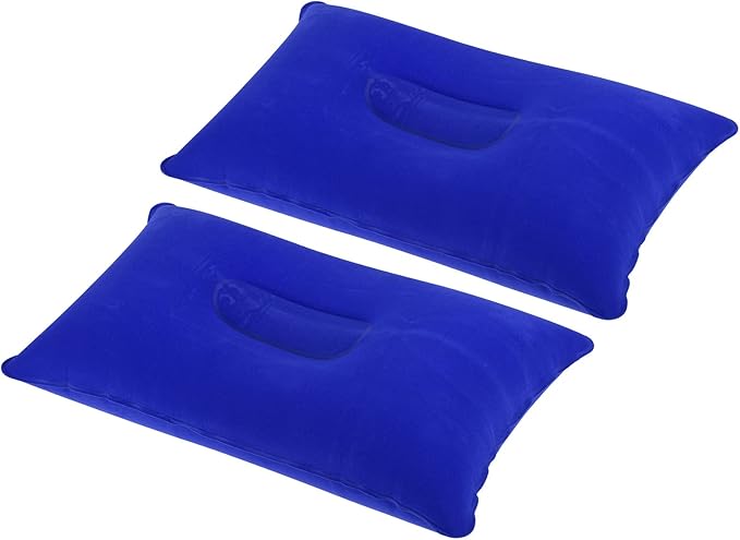 PATIKIL Inflatable Pillow, 2 Pack Squared Ultralight Camping Travel Pillow Desk Rest Neck Support for Hiking Backpacking Office, Dark Blue