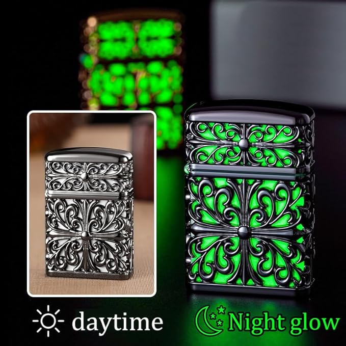 Black Cool Lighter,Refillable Butane Jet Torch Flame Windproof Lighters,Adjustable,Camping BBQ Kitchen Outdoors (N2)