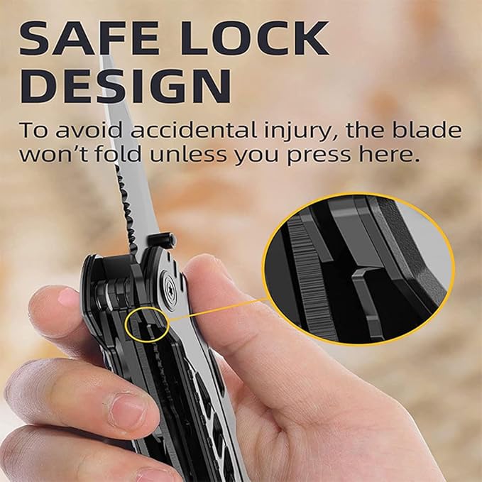 Pocket Knife Multitool, Tactical Utility Multi Tool Knife Set, Camping Survival Gear, Folding Knives with Blade, Plier, Screwdriver Bottle, Scissors, Fire Starter, Whistle, Gift for Men