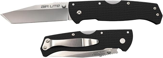 COLD STEEL Air Lite 3.5" AUS10A Tanto Point Blade 4.5" G-10 Handle Everyday Carry Compact Pocket Folding Knife w/Tri-Ad Lock